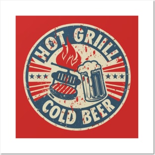 Hot grill and cold beer Posters and Art